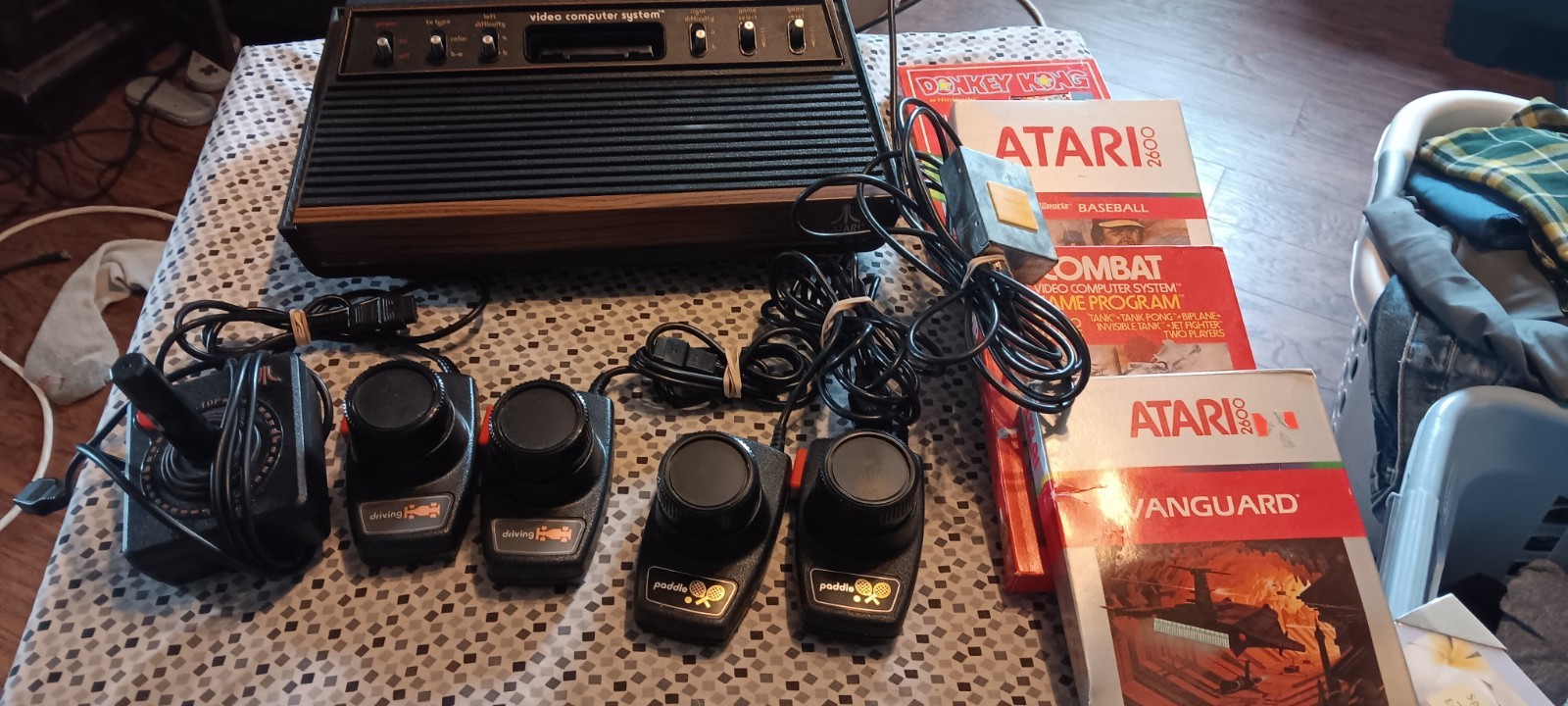 ATARI CX-2600 CONSOLE WITH GAMES AND ACCESSORIES