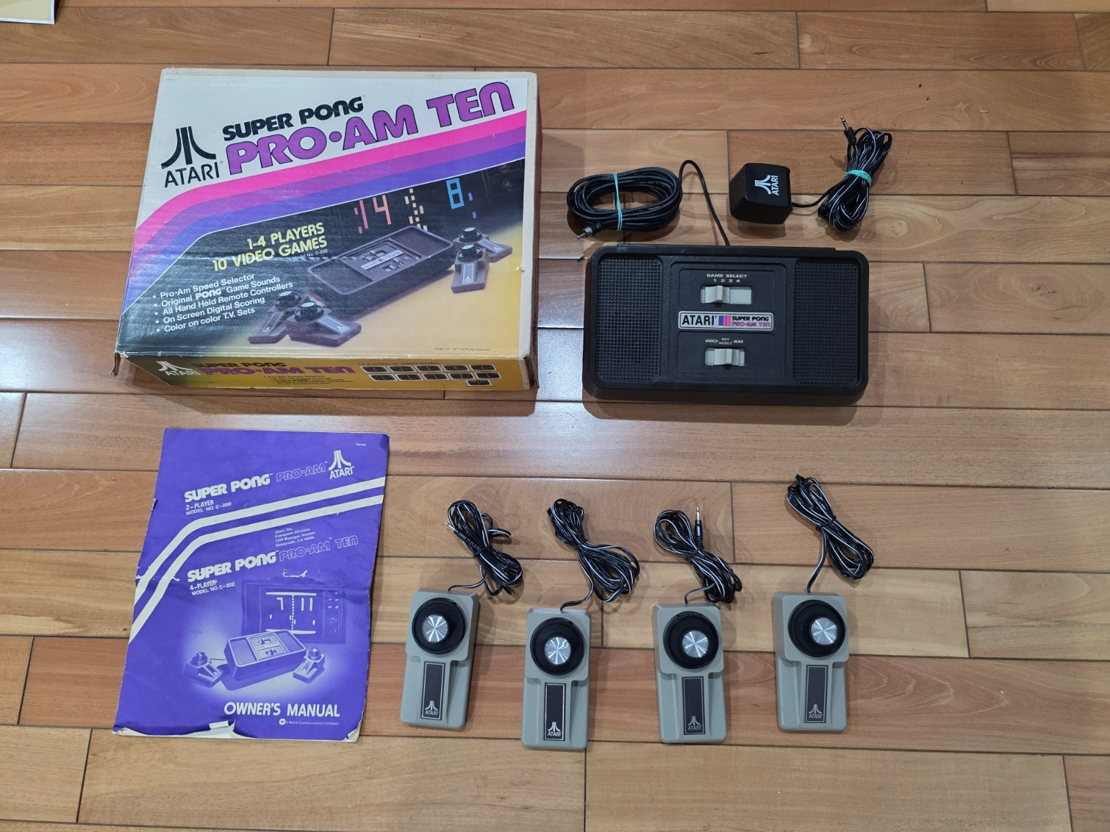 Atari Super Pong Pro-Am 10 Console – In Box w/ Original Manual (Tested)
