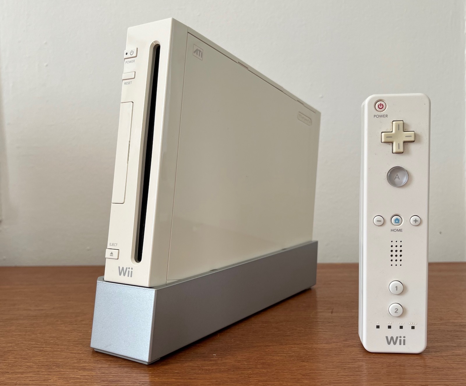 Nintendo Wii Console (Model RVL-001 with GameCube ports) and 2 Controllers