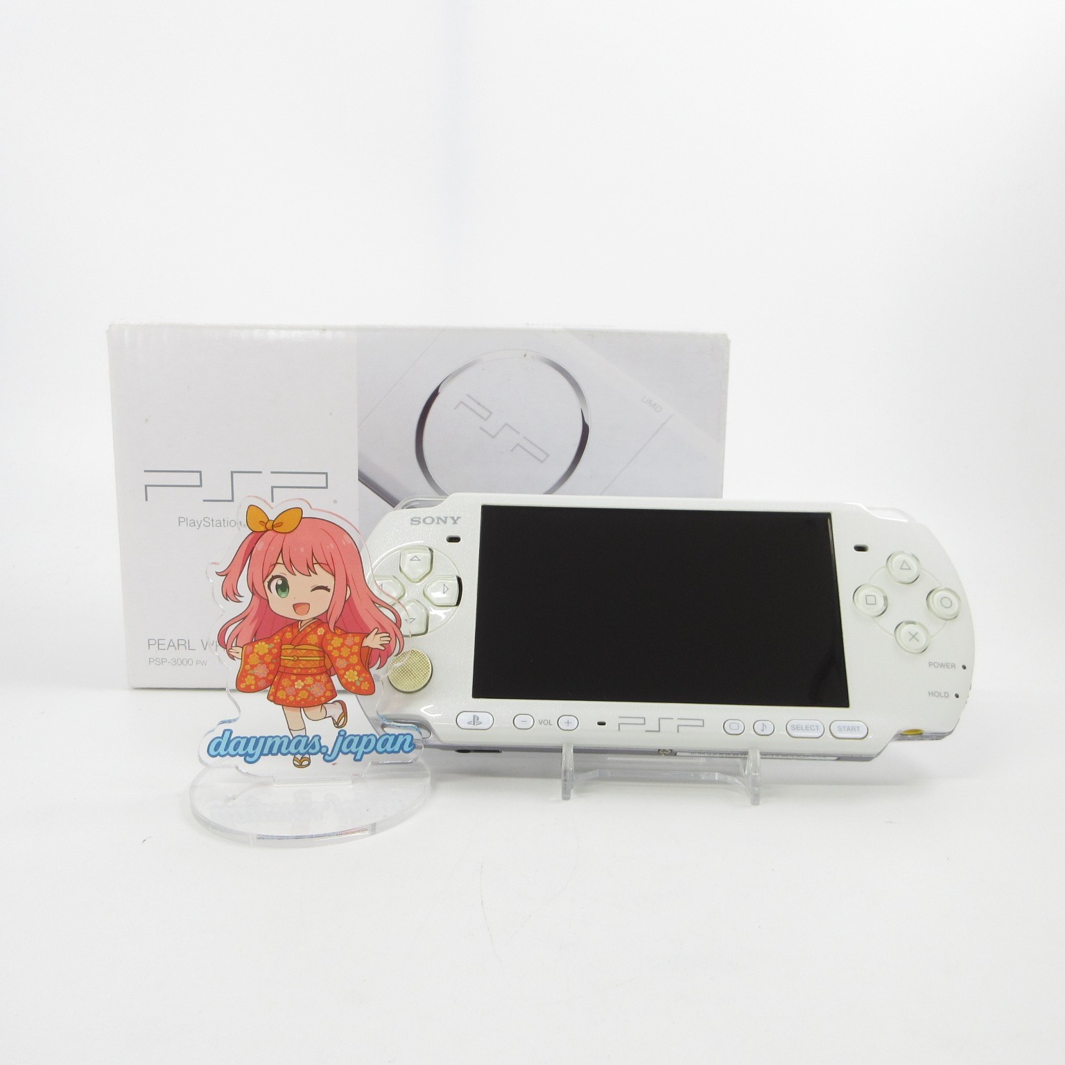 【Excellent】Sony PSP-3000 Pearl White Console No Battery Japan Ver. #DEN2/0531/01