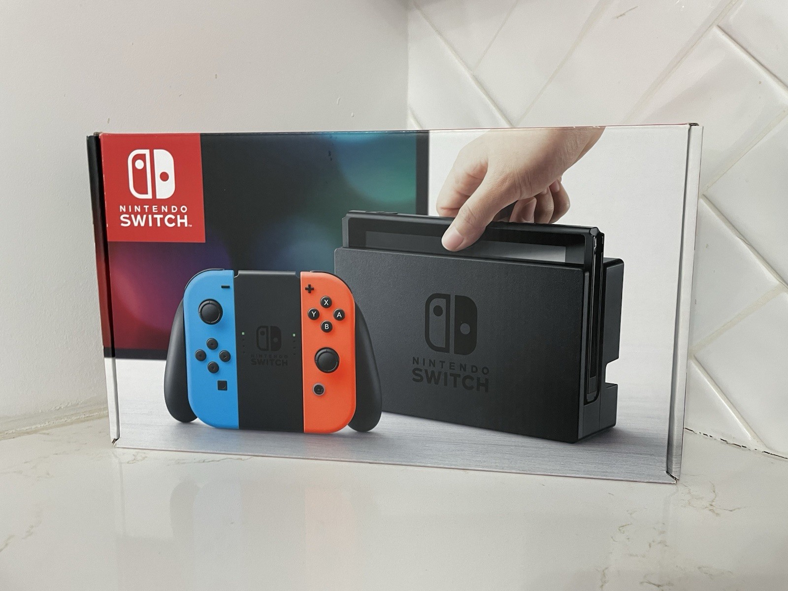 Nintendo Switch with Neon Blue and Neon Red Joy-Con’s, Complete w/ Original Box