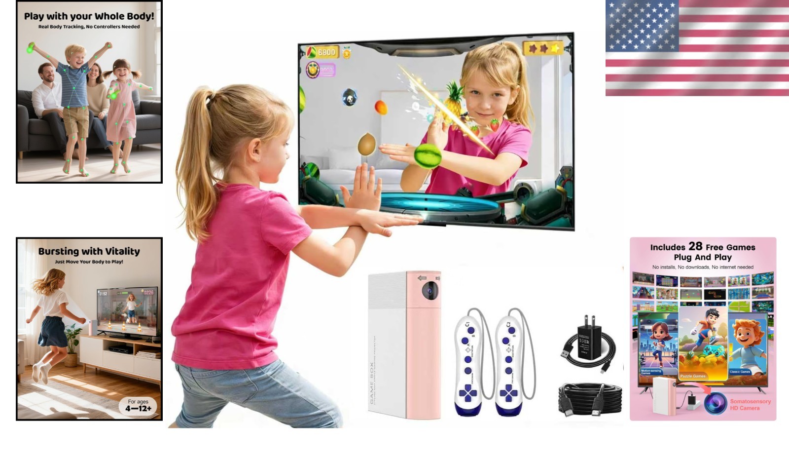 Compact Kids AR Motion Console – Lightweight & Educational Fun for Indoor Play