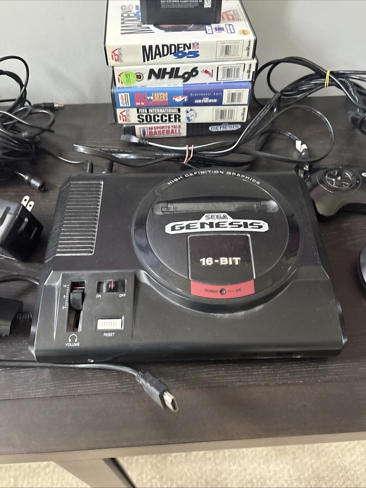 Sega Genesis One Bundle – 2 Controllers, 6 Games- Madden 95-96, FIFA Sports