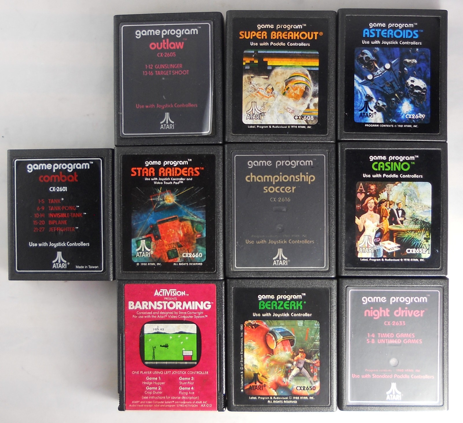 Atari 2600 4-Switch Darth Vader Black Video Game Console Paddles & 10 Games