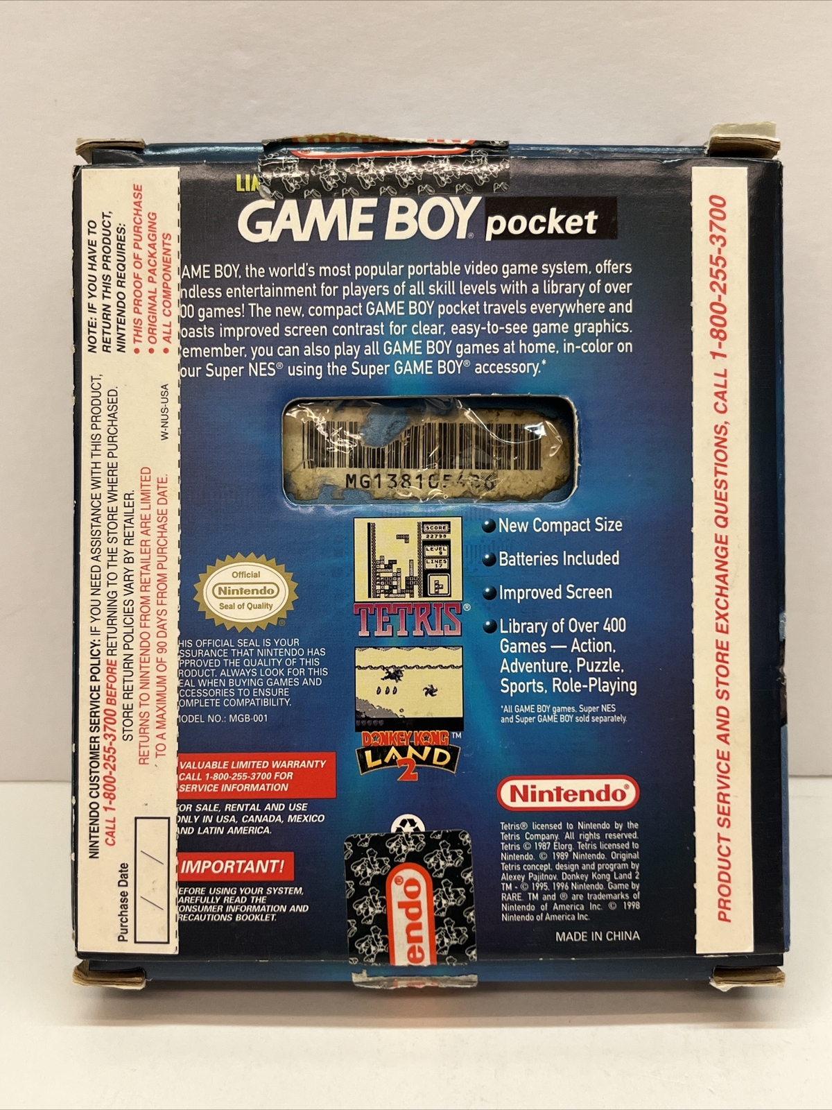 Game Boy Pocket Ice Blue Limited Edition W/ Box Manual Complete CIB (FAST SHIP!)