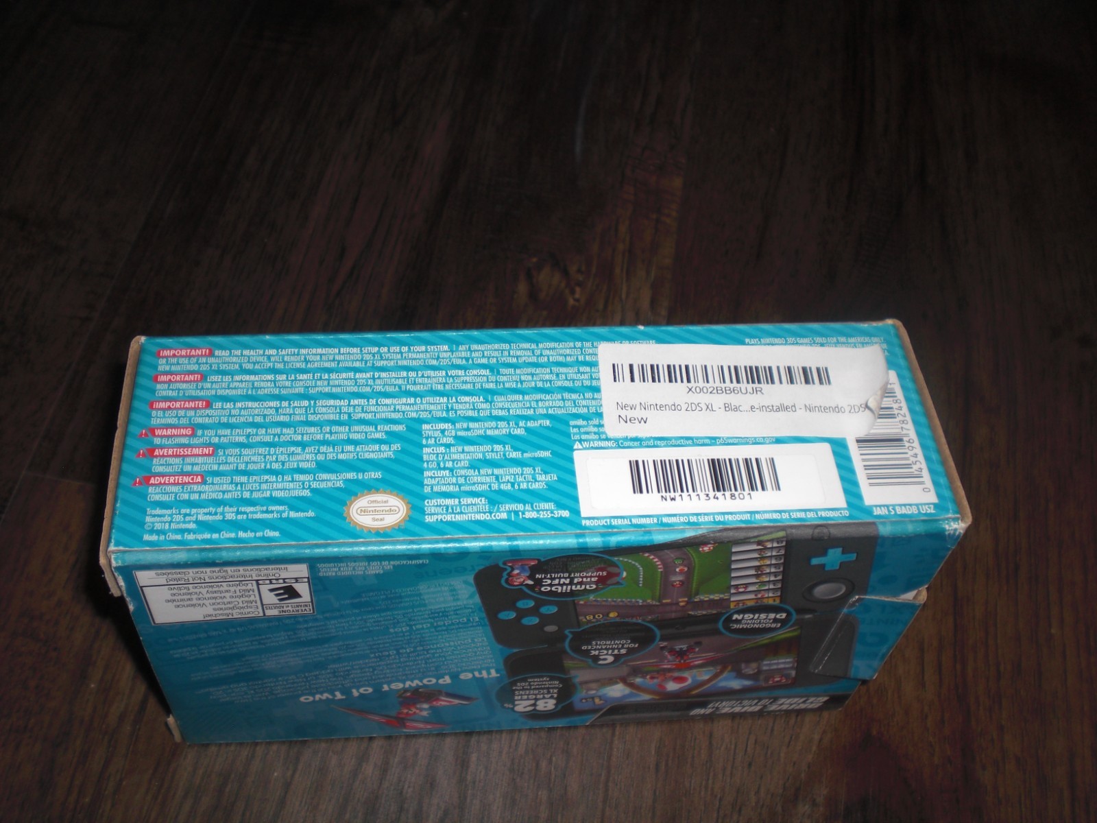 Nintendo New 2DS 3DS XL Console COMPLETE Black Blue Plays 3DS DS 2DS System CIB
