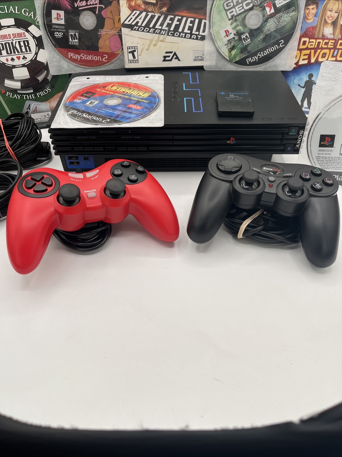 PlayStation 2 PS2 Fat Console Bundle SCPH-39001 – 2 🎮 7 Games Memory Card