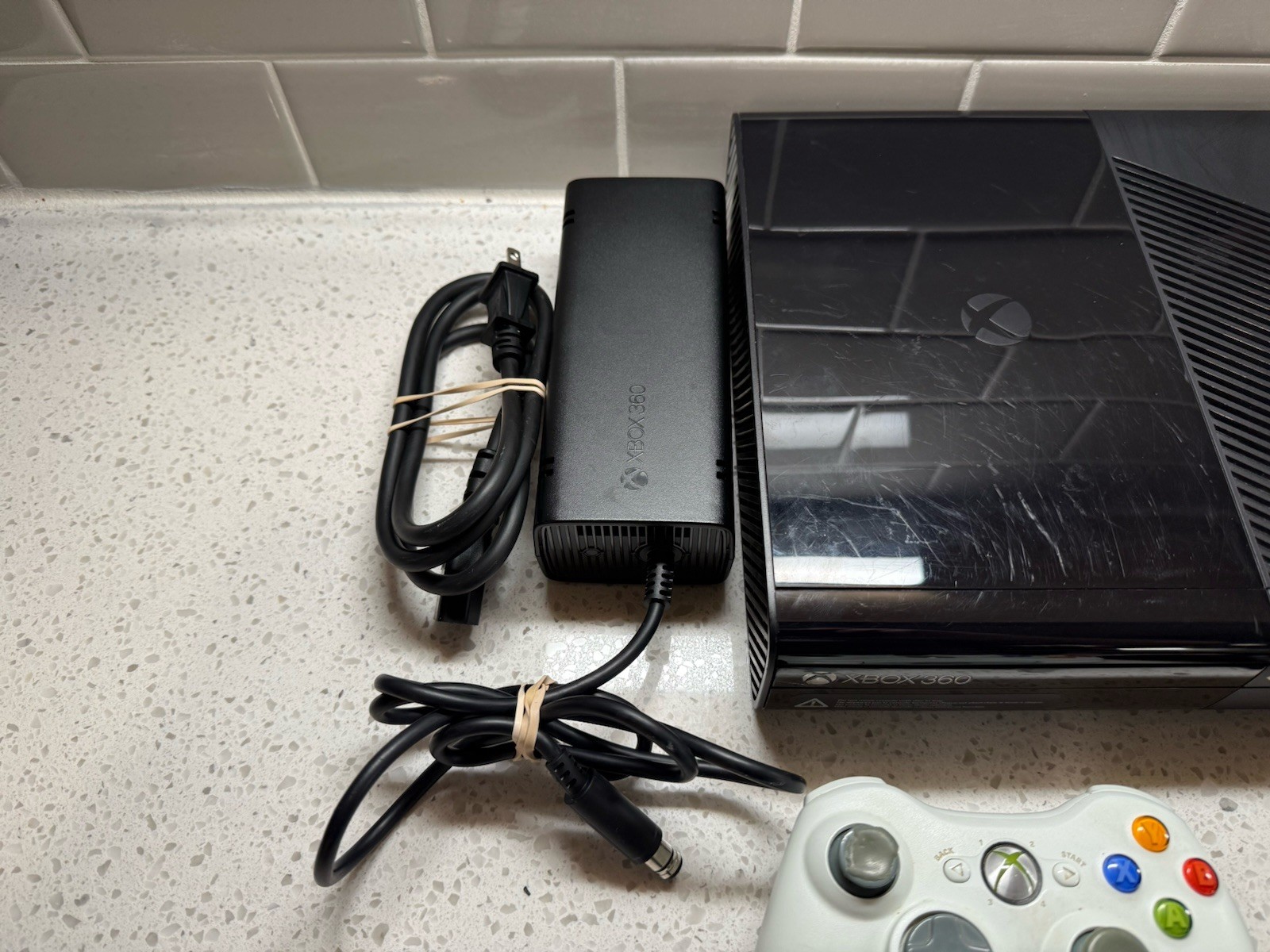 Microsoft Xbox 360 E System BLACK Video Game Console 4GB w/ 2 Controllers