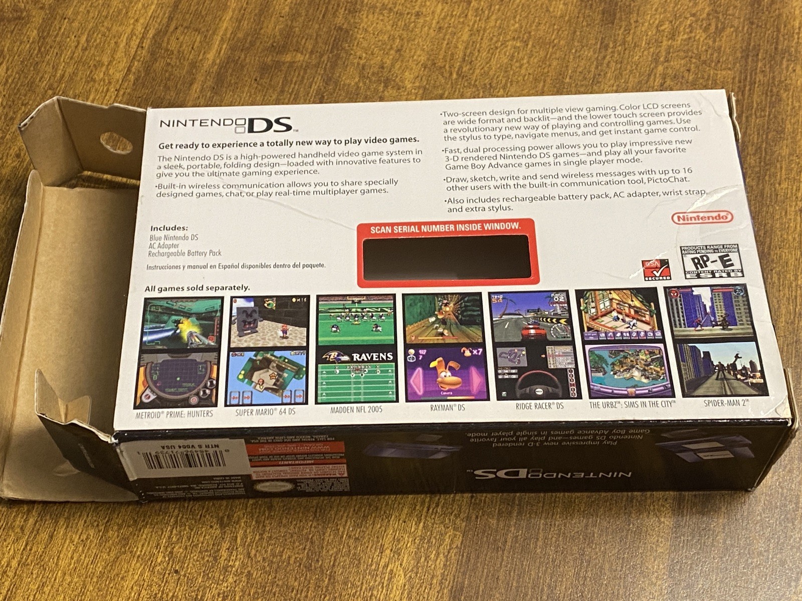 Used – Nintendo DS Launch Electric Blue Console NTR-001 – Complete In box