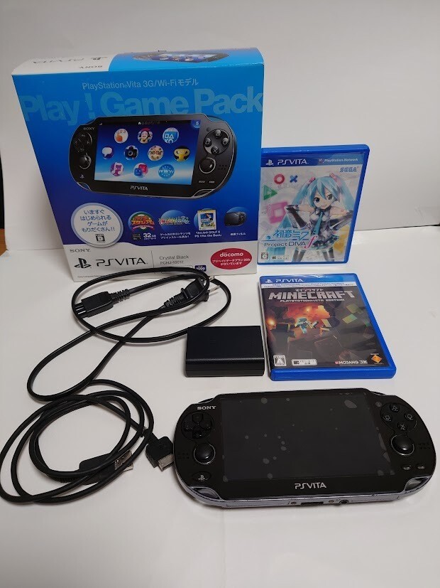 PS Vita 3G/Wi-Fi model Play! Game Pack PCHJ-10012 +Miku Hatsune Minecraft game