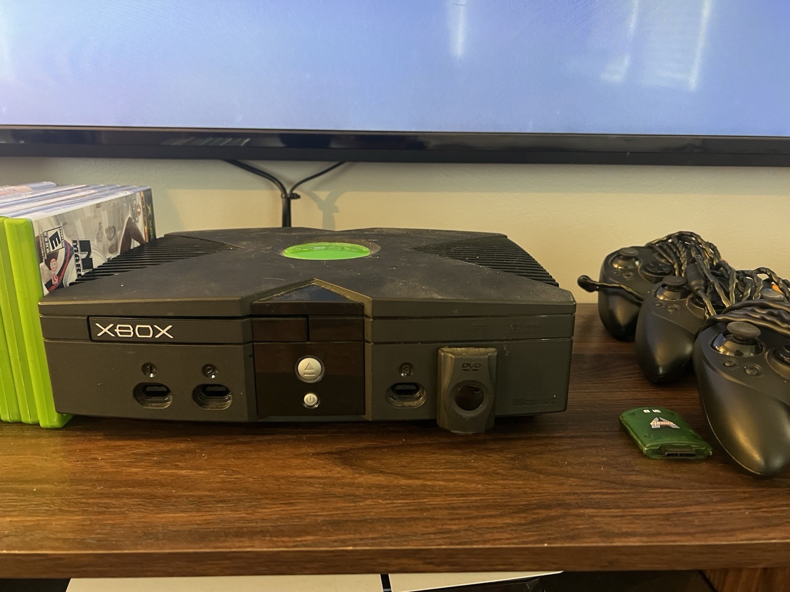 Original Microsoft XBOX Console w/ 3 Controllers, 7 Games, Memory Card, Cords