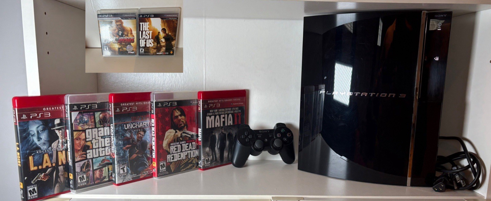 PS3 CECHE01 Backwards Compatible + 7 GREAT GAMES + DualShock 3 – Tested!!!!!