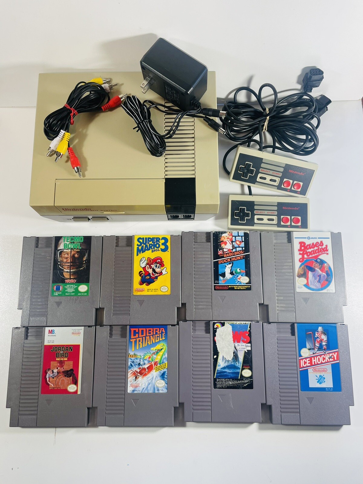 Nintendo NES Console System Bundle NEW 72 PIN Super Mario 8 Fun Games RESTORED!
