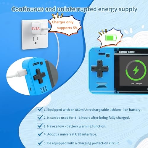 Handheld Game for Kids Preloaded 220 Retro Video Games Portable Gaming Player