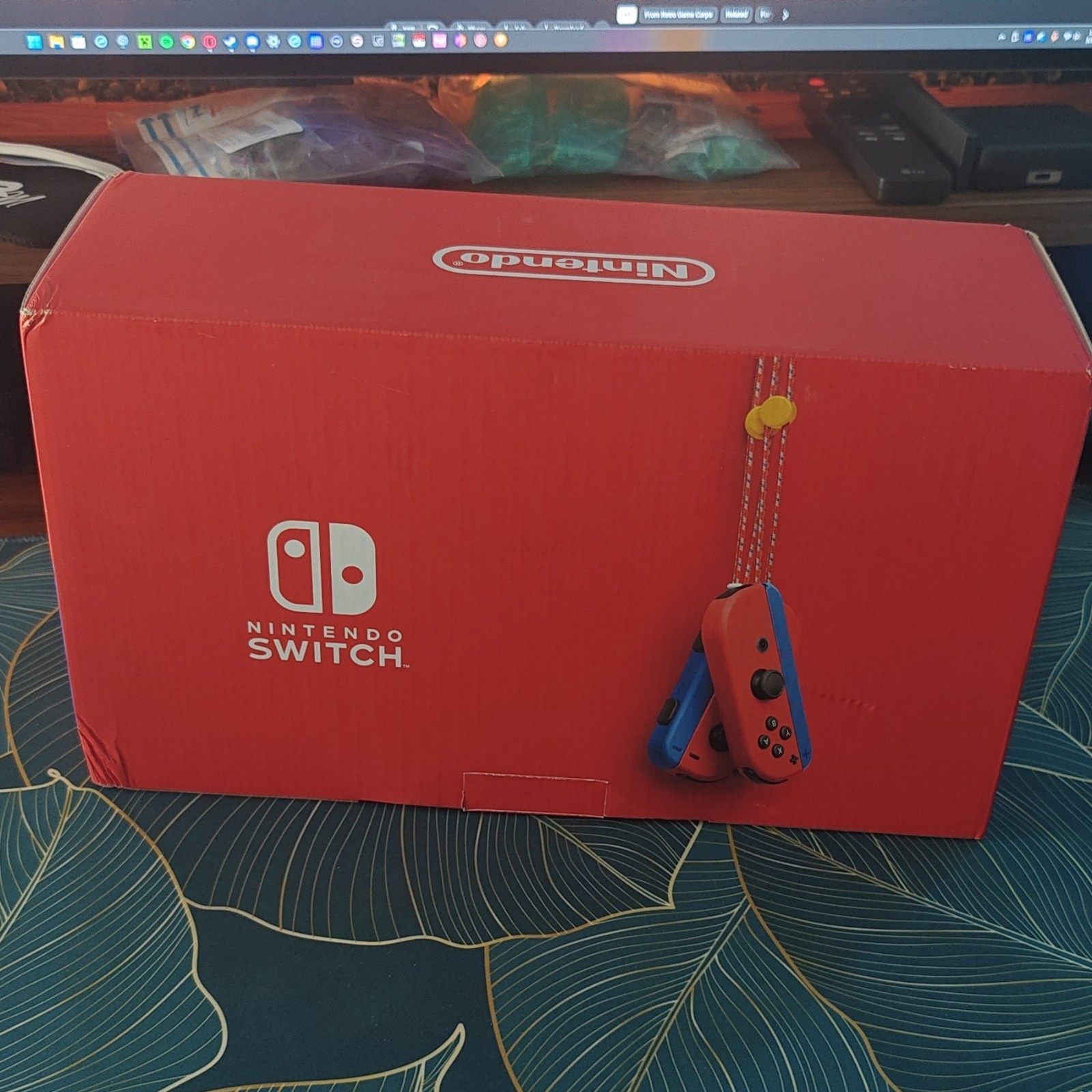 CIB Nintendo Switch Mario Special Edition + Glass Screen Protector