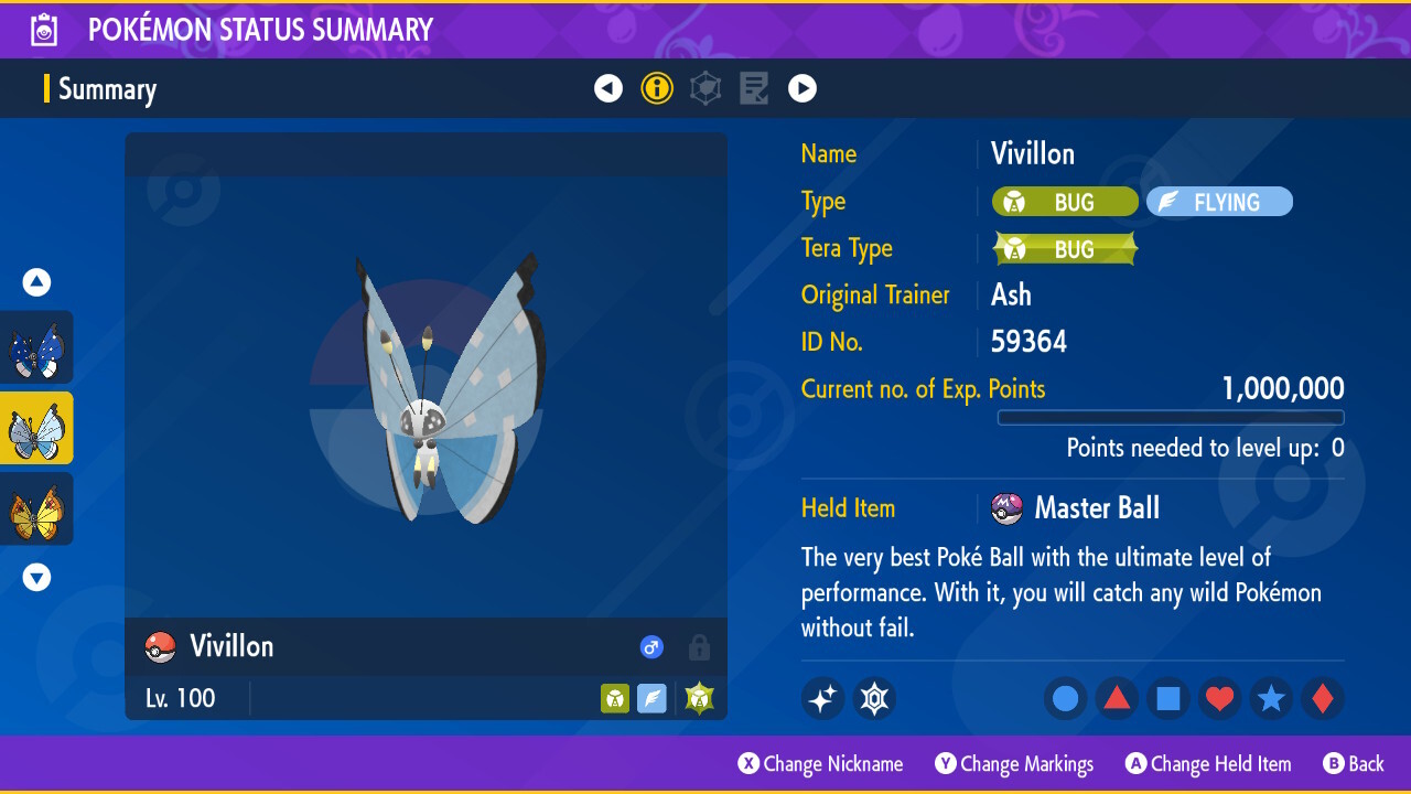 Vivillon All Forms 6iv 🌟 Shiny 🌟 & Non Shiny Pokemon Scarlet and Violet Home
