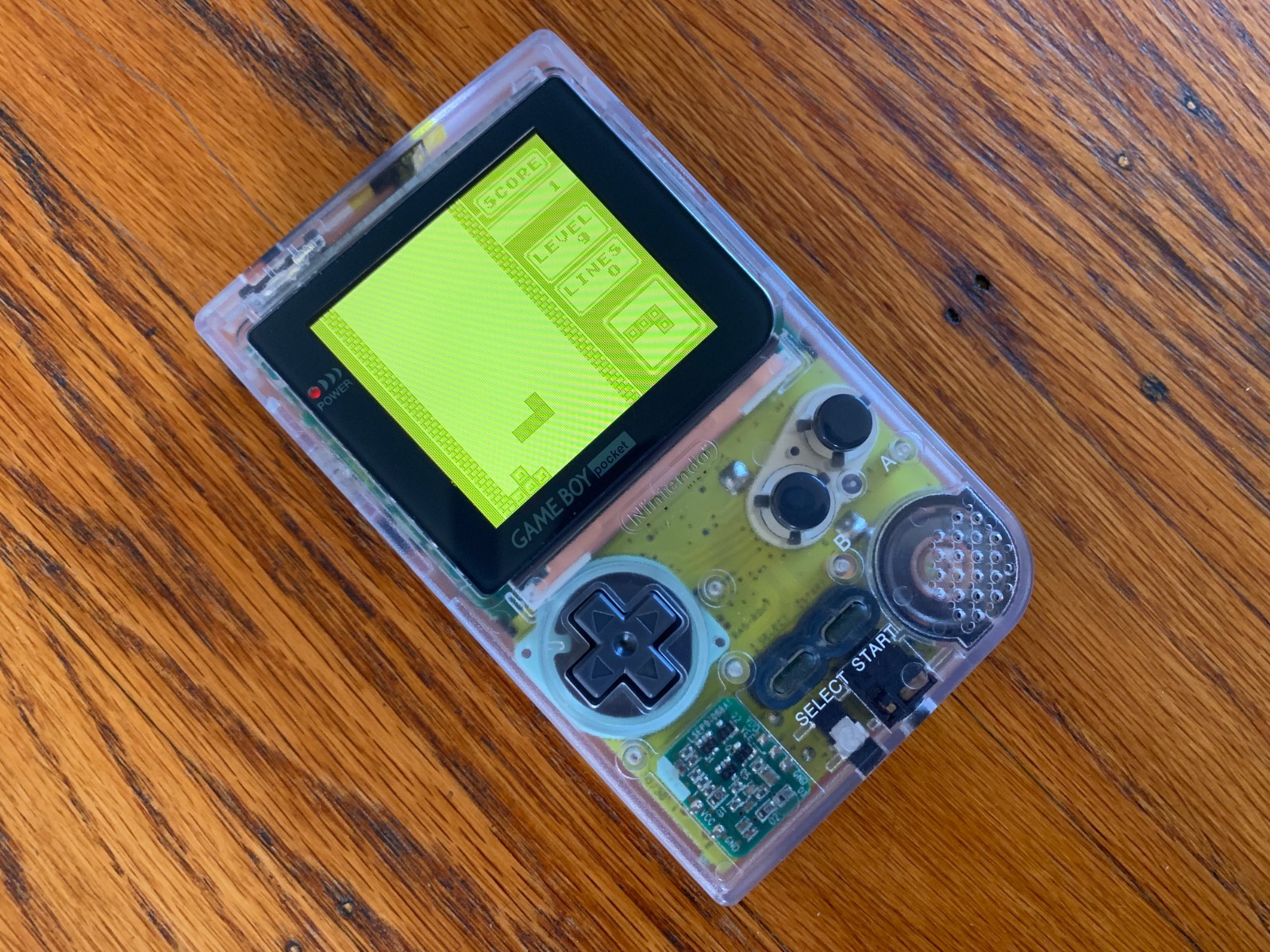 Nintendo Game Boy Pocket clear console system OSD IPS backlit screen yellow pcb