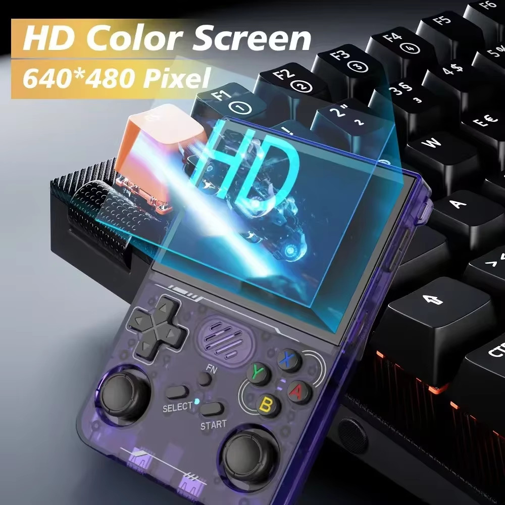 R36S Retro Handheld Game Console with 3.5″ IPS Screen and Wi-Fi Connectivity