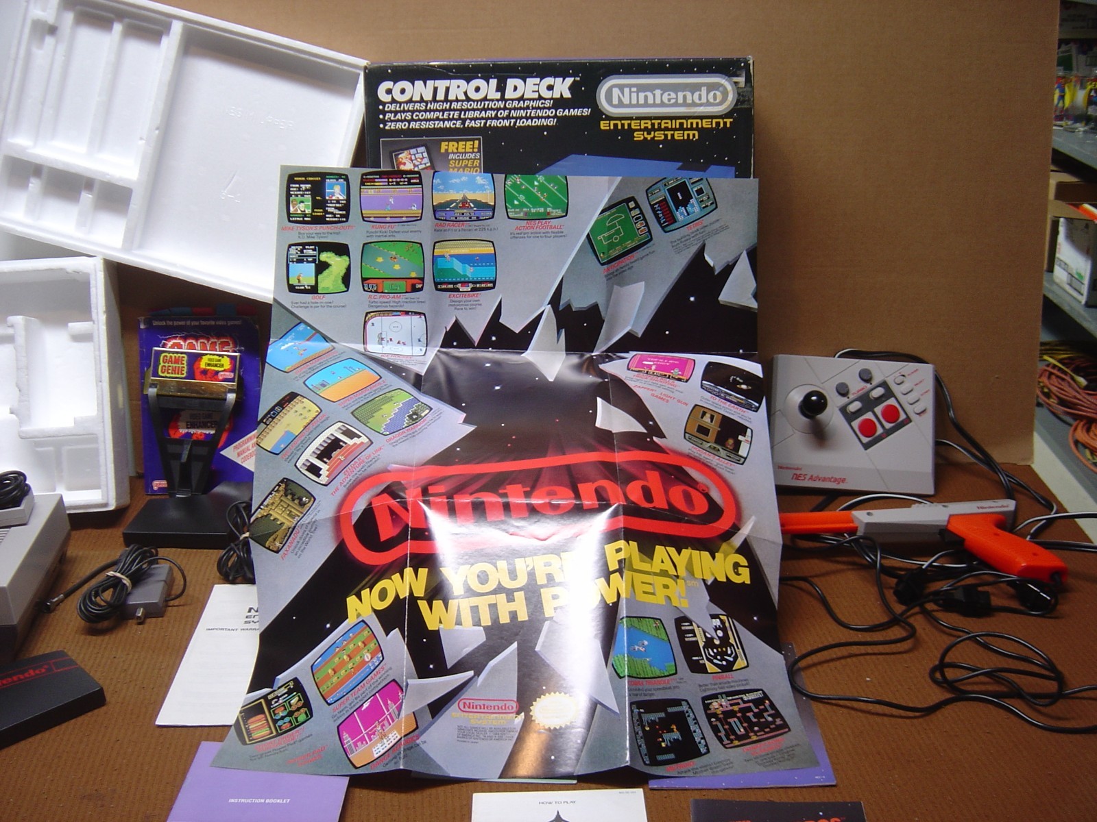 Nintendo NES Control Deck w/box, Styrofoam, 35 Games and More! Sold “As Is”