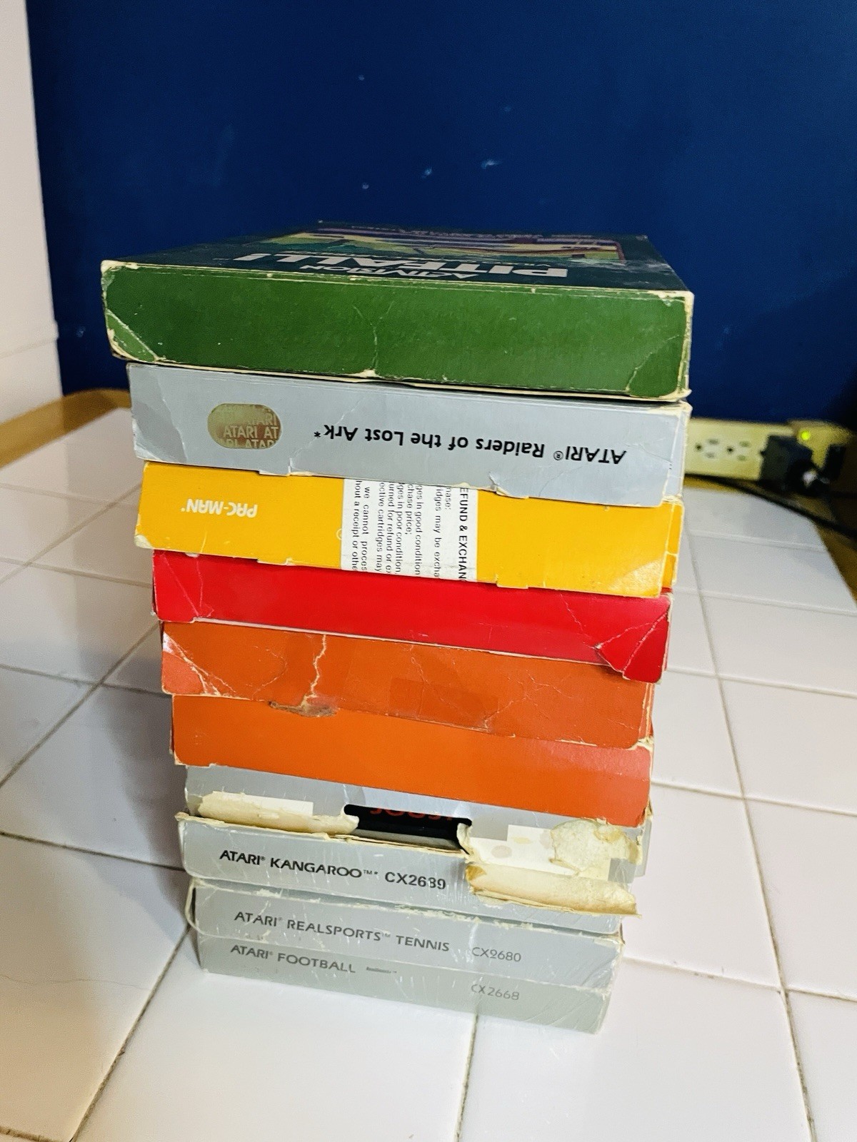 ATARI 2600 / SEARS TELE-GAMES HEAVY SIXER CONSOLE 10 Boxed Games & More Bundle