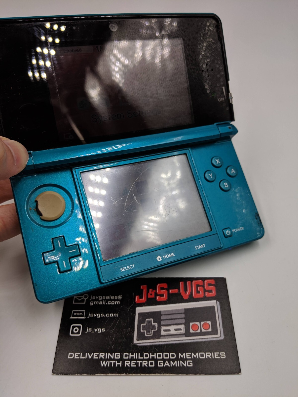 Nintendo 3DS Aqua Teal AS IS WON’T READ GAMES PARENTAL CONTROLS AS IS