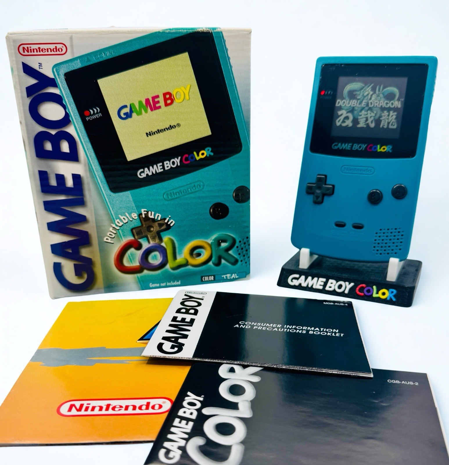 🩵TEAL GAME BOY COLOR – Complete In Box CIB Nintendo GBC Green GameBoy Boxed