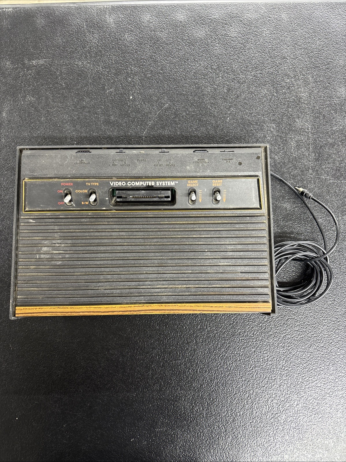 Vintage Atari 2600 Console Wood Grain Model No. CX-2600A Works!