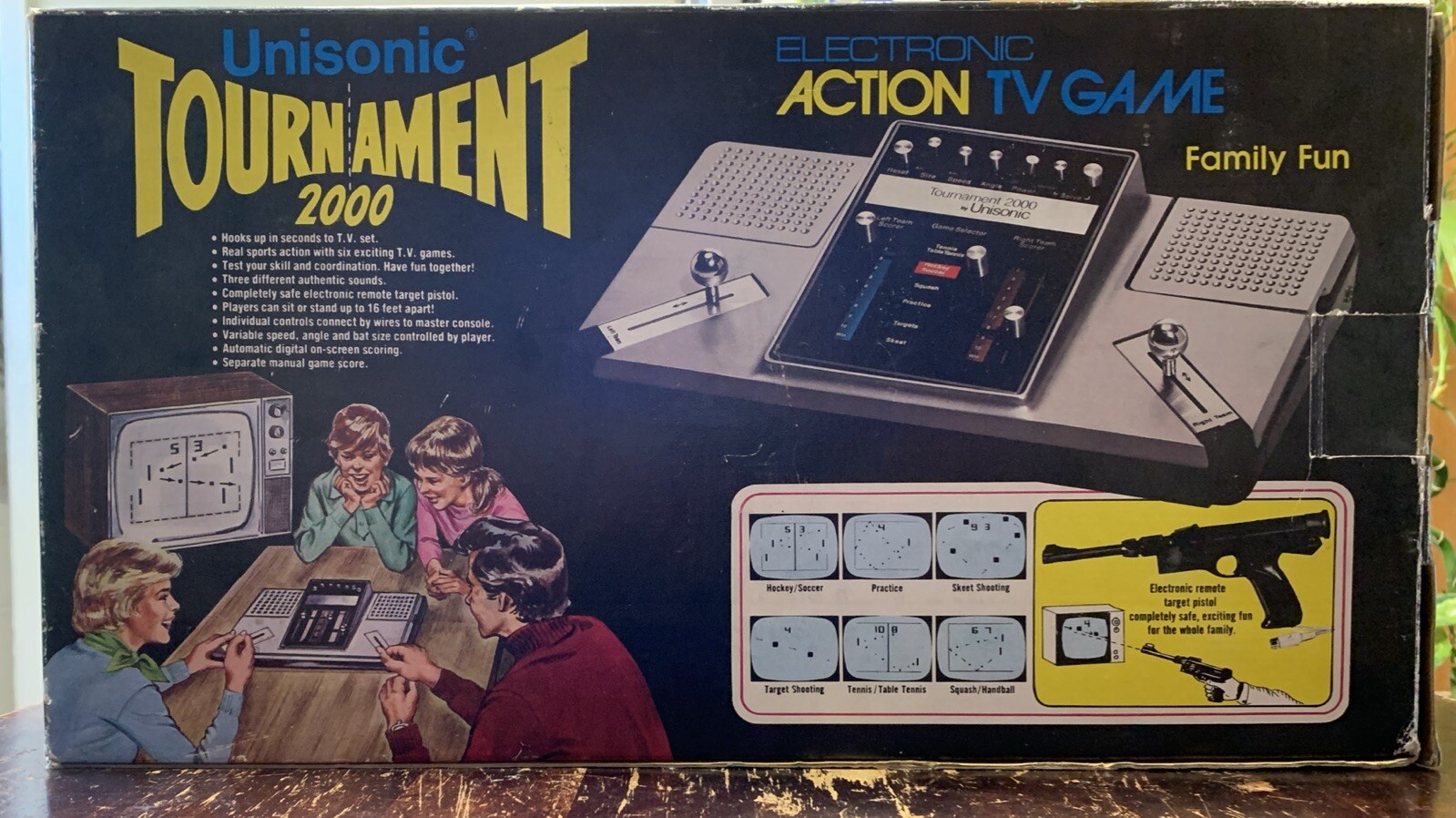 1976 Unisonic Tournament 2000 Action TV Video Game System Console