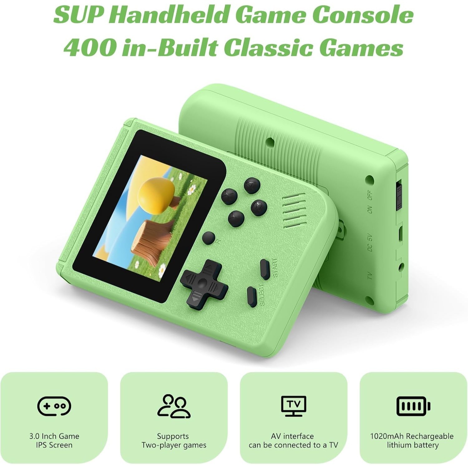 Retro Handheld Games Console, Built-in 400 Video Games, Portable Video Gaming Pl