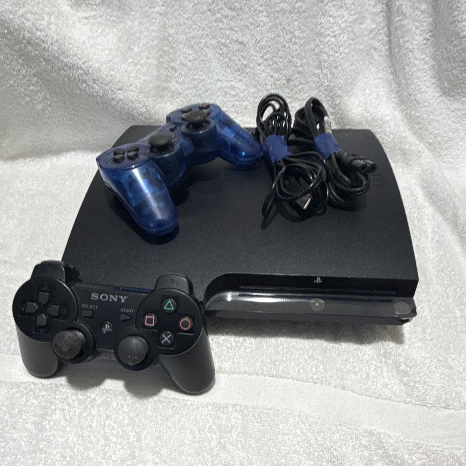 Sony PlayStation 3 Slim 120GB HDMI Wi-Fi 1080p NTSC-U/C 2 Controllers Cables