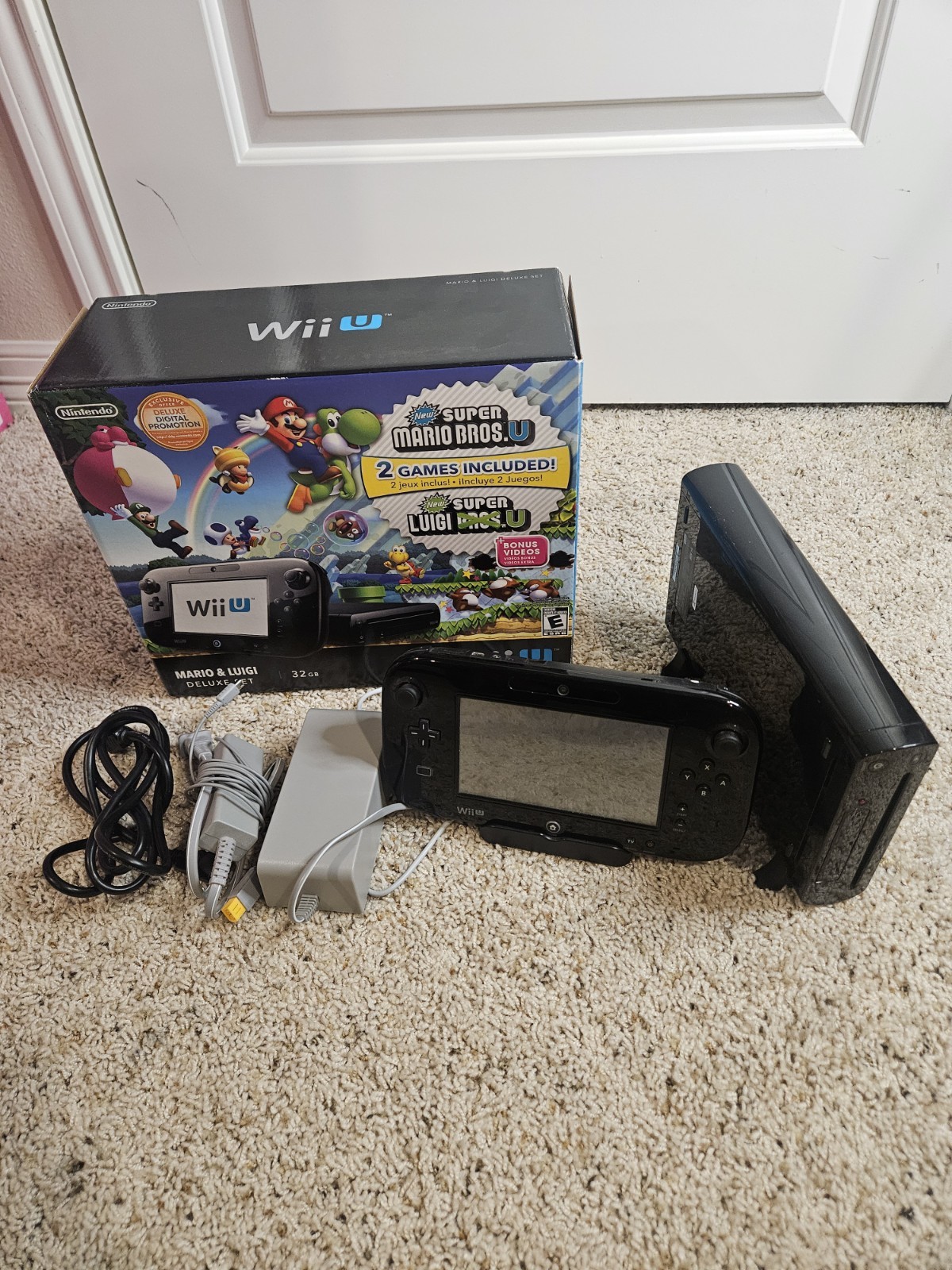Nintendo Wii U Mario & Luigi Deluxe Set Black Console – No Game or Sensor Bar