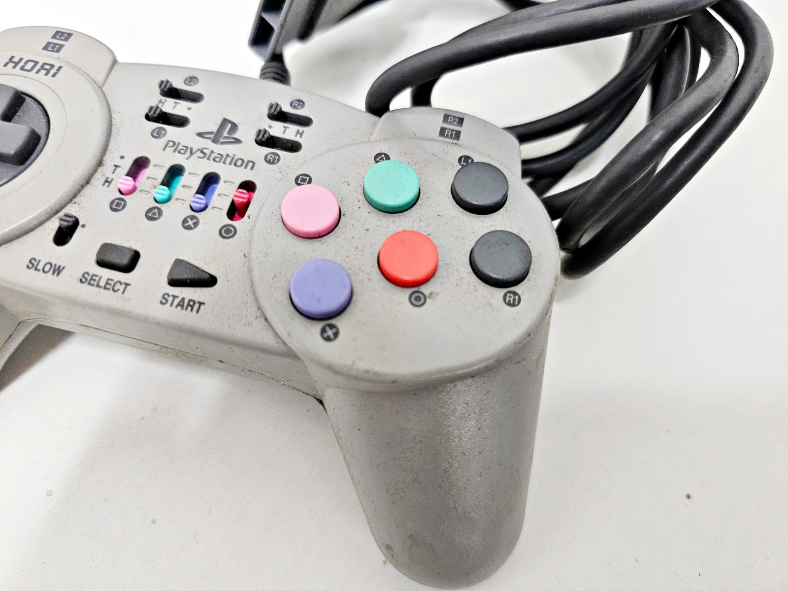 Playstation 1 Controller HORI Fighting Commander 10B Grey