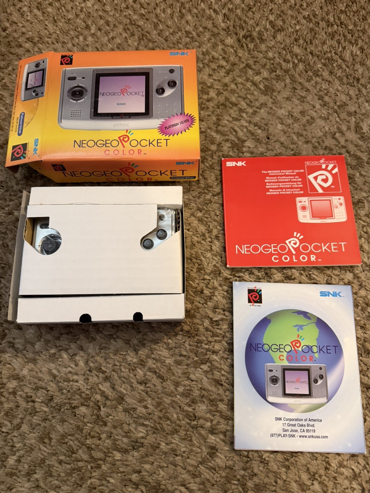 Neo Geo Pocket Color Platinum Silver (SNK, 1999) – Tested/Working – CIB – RARE!
