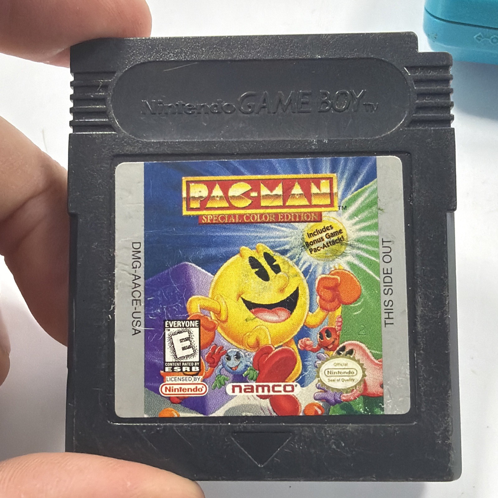 Nintendo Game Boy Color Handheld Console CGB-001 Teal Pac-Man & Bonus Game Works