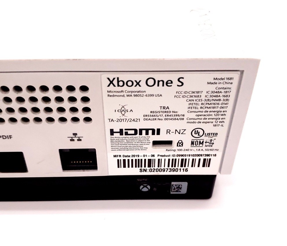 Microsoft Xbox One S 500GB Disc Edition Console Model 1681 -TESTED & WORKING