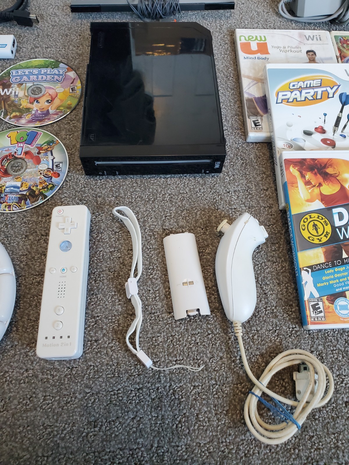 Black Nintendo Wii Console System Bundle w/ 10 Games Nunchuck TESTED! New U
