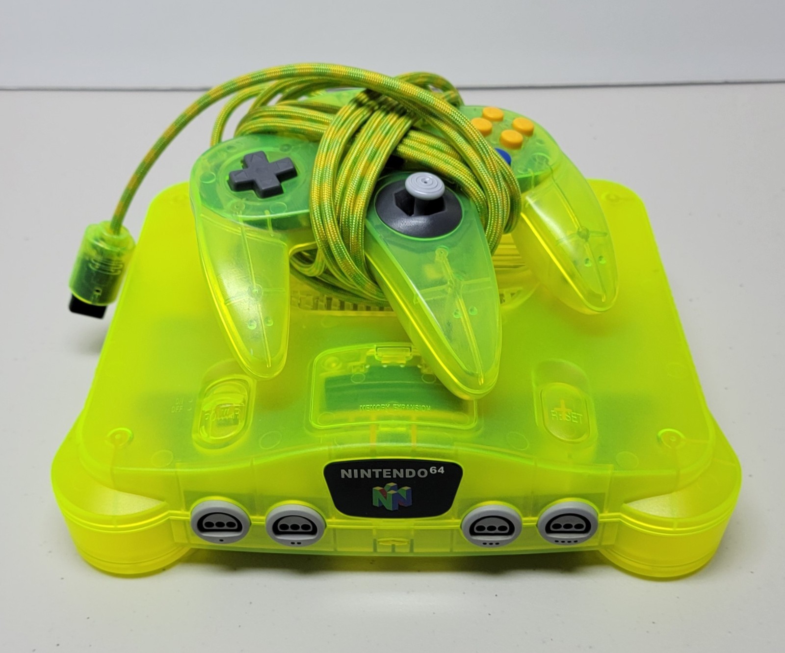 Extreme Green N64 Console With HDMI Mod & OEM Controller (12 Ft Paracorded Cord)