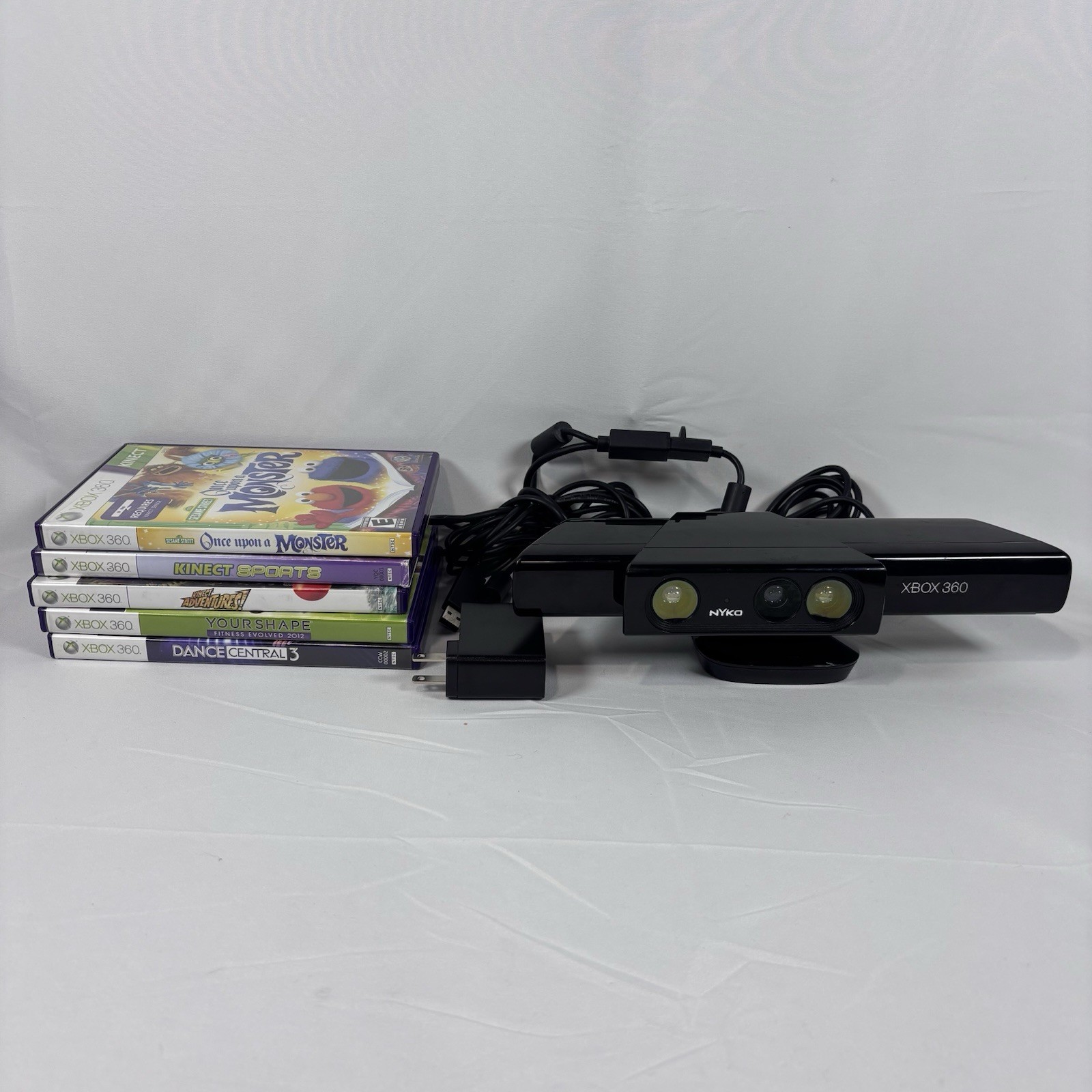 Xbox 360 Pro Console Lot 9 Controllers Kinect 60+20GB HDD Games Bag Tested Works
