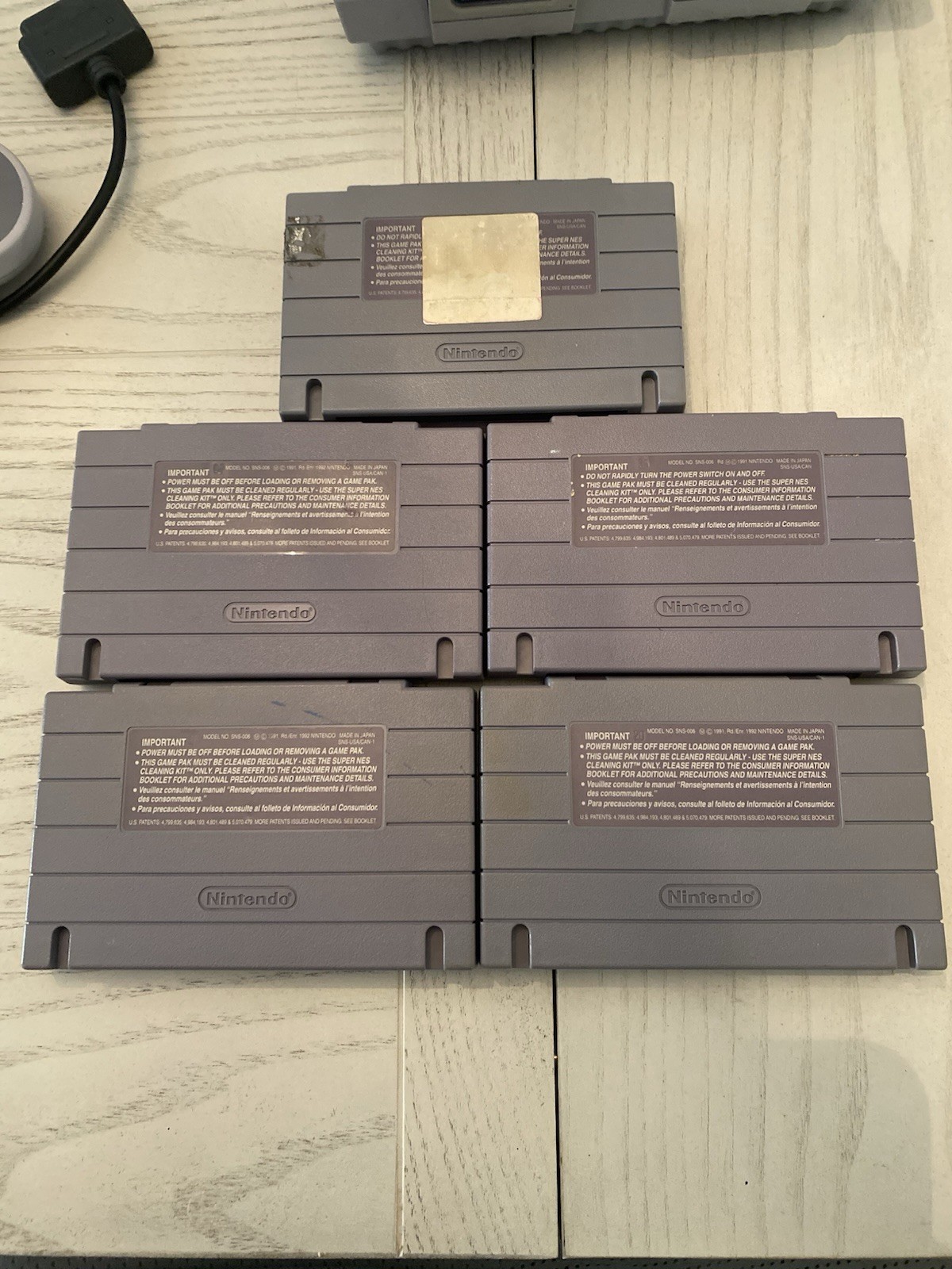 Super Nintendo SNES Console Bundle Tested Working + 5 Games Mario All-Stars