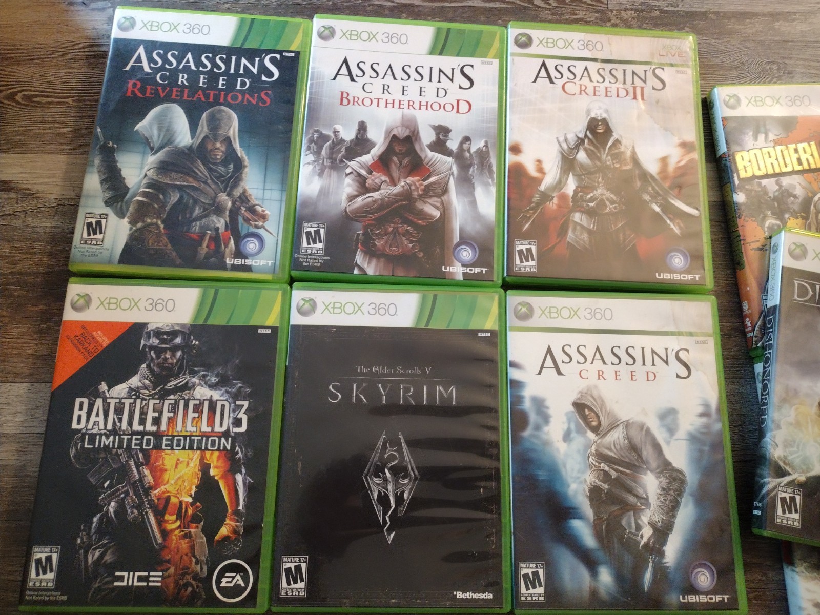 Microsoft Xbox 360 S Black Console Model #1439 Bundle With 10 Games
