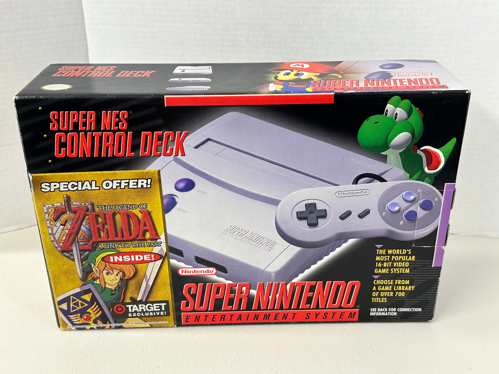 Never Used! Super Nintendo SNES Jr Compact System Zelda Target Edition SNES New!