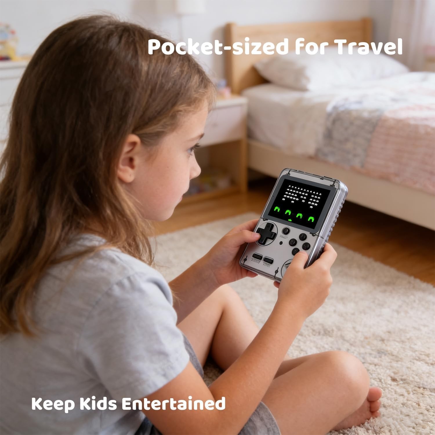 Compact Handheld Game Console for Boys & Girls: 400 Retro Games, Long Battery