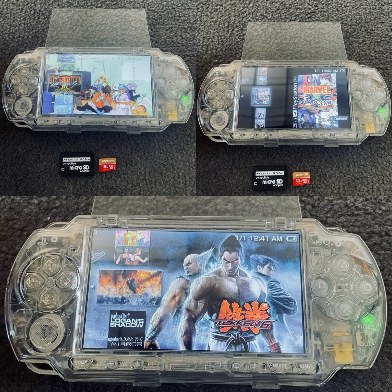 Custom Built 128GB SD Memory card for psp 1000 2000 & 3000 (Read description)