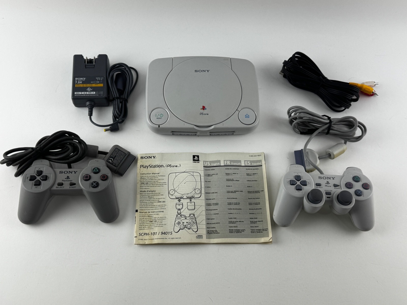 Sony Playstation 1 PS1 Slim PS One SCPH-101 Console Bundle With Manual