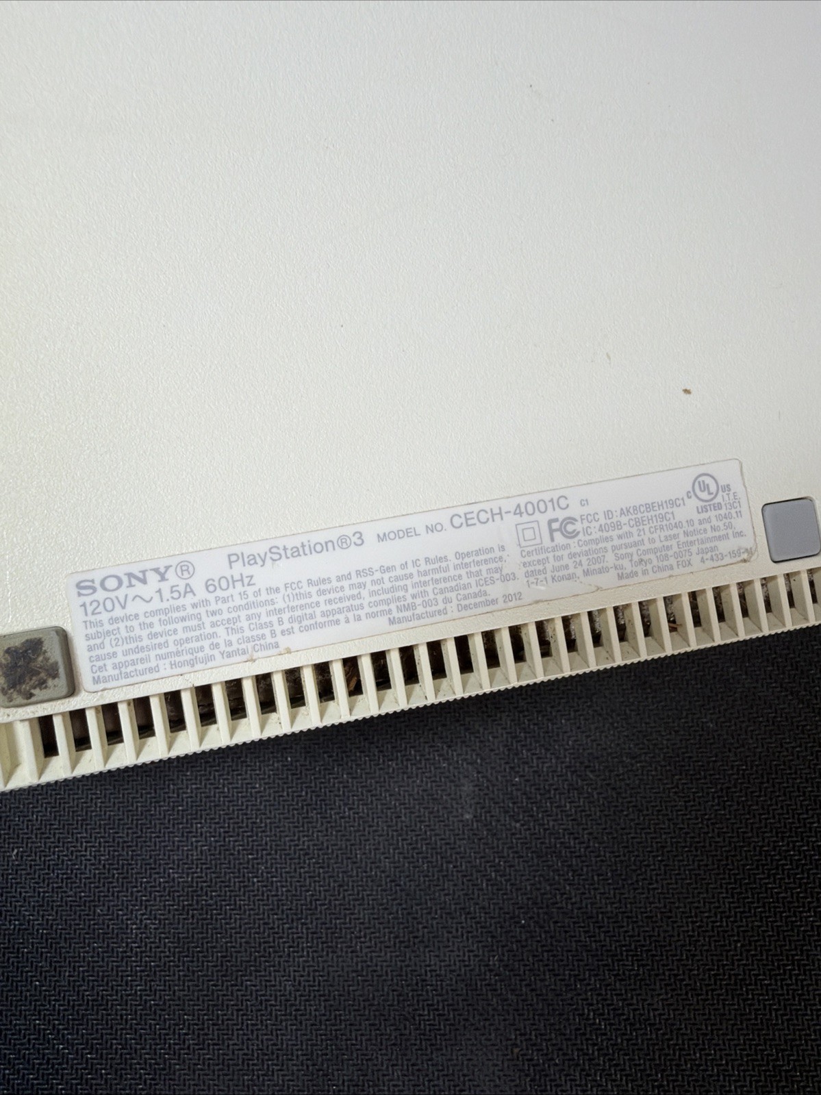 READ! PS3 CECH-4001C White Console for Parts or Repair FAST USA SHIP! Sony