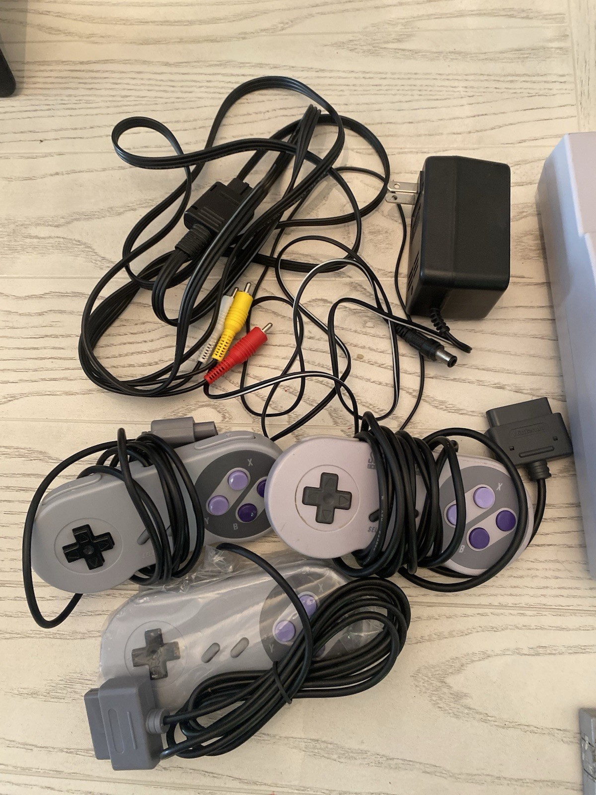 Super Nintendo SNES Console Bundle Tested Working + 5 Games Mario All-Stars