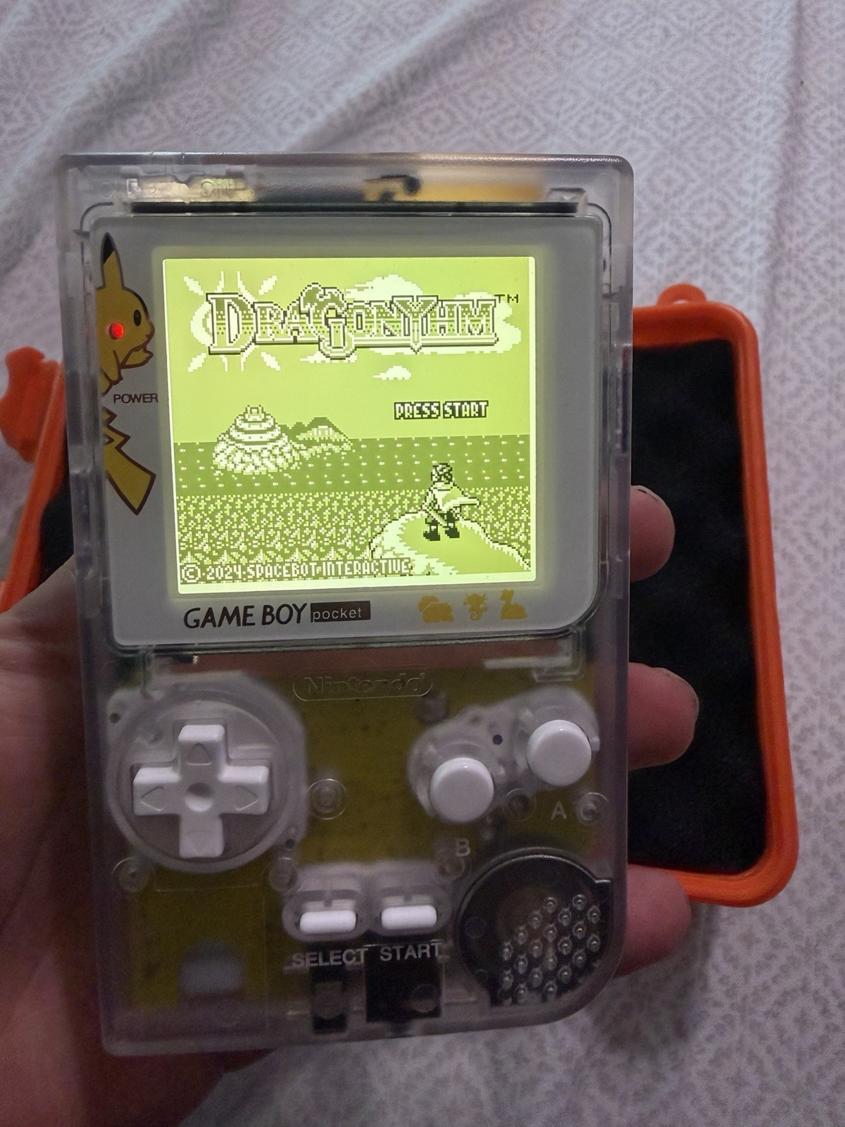GameBoy Pocket Console Custom IPS Screen W/Rare Yellow/Green Silk Screen Board