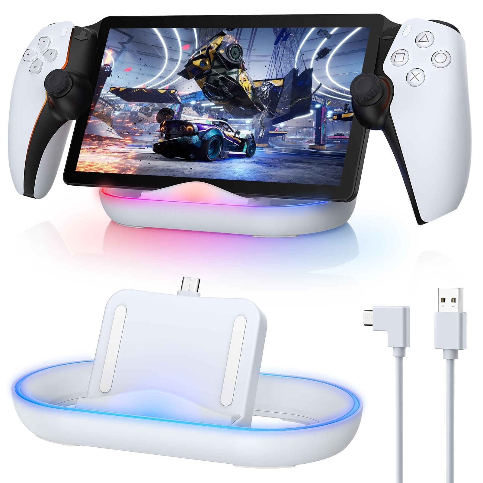 FASTSNAIL Charging Stand for PS Portal Remote Player, Portable Charge White