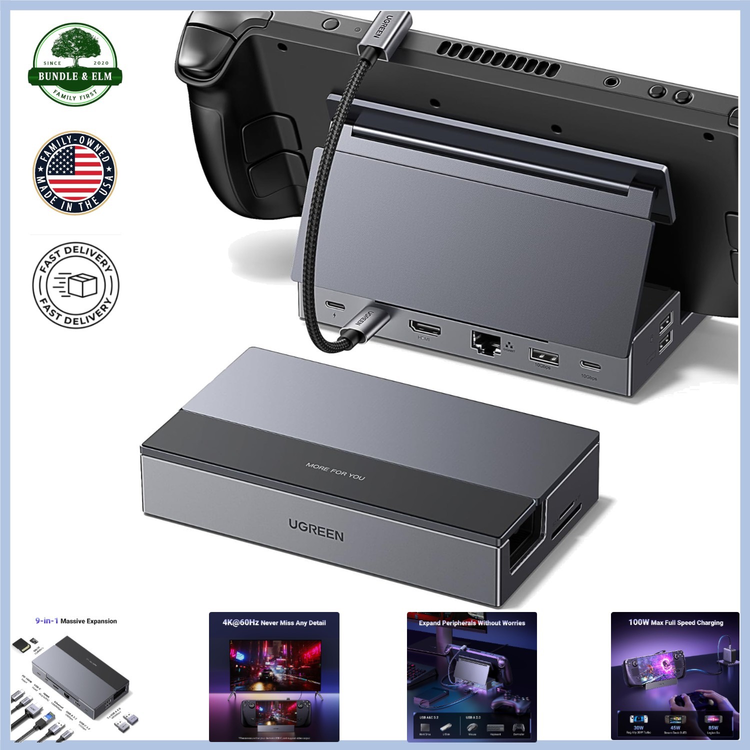 Multi-Functional Docking Station with Fast Charging and High-Resolution Support