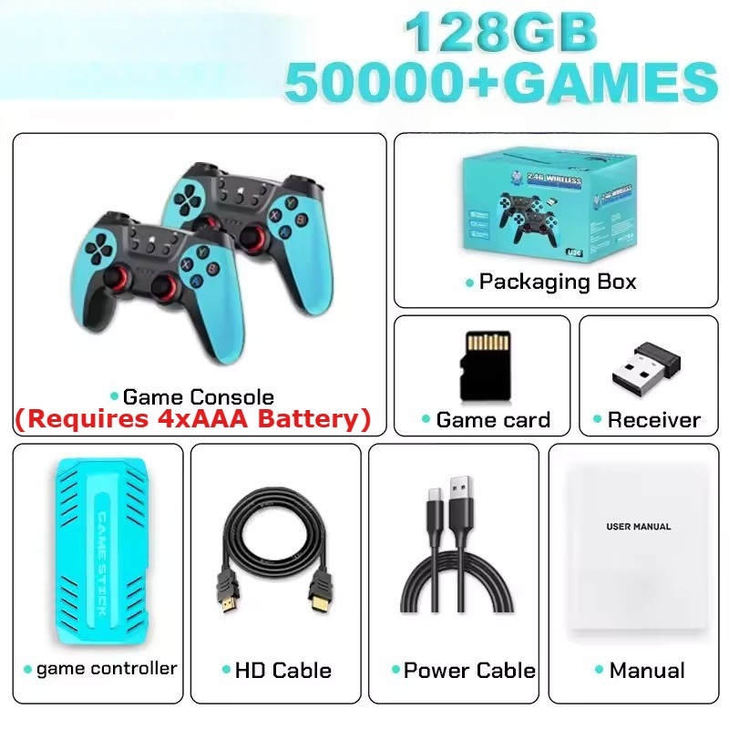 Wireless Retro Video Gaming Controller Console Built-in 50000+Games&40 Emulators